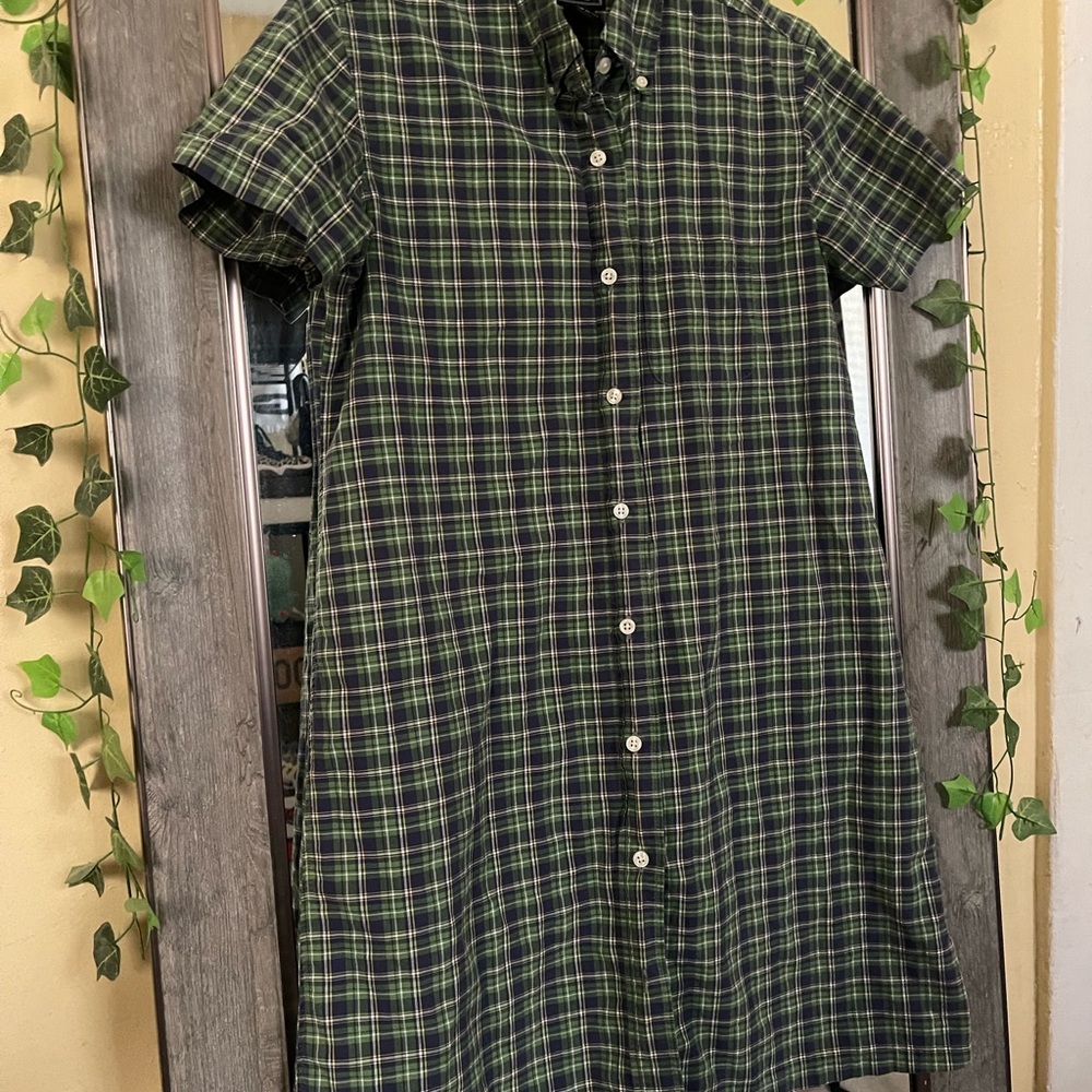 Abercrombie & Fitch Green and Blue Plaid Shirt